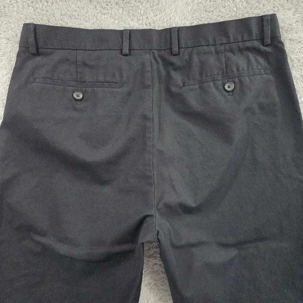 Banana Republic Chinos Mens 35x32 Black Non-Iron Tailored Slim Fit Cotton Pants